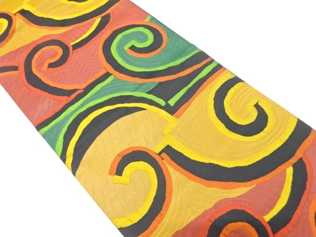 唐草模様織り出し　袋帯